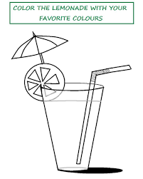 Lemonade coloring page and printable page for kids and all who like various dishes. Tasty Lemonade Coloring Printable Page For Kids