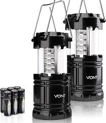 Amazon Com Vont 2 Pack Led Camping Lantern Super Bright Portable Survival Lanterns Must Have During Hurricane Emergency Storms Outages Original Collapsible Camping Lights Lamp Batteries Included Sports Outdoors
