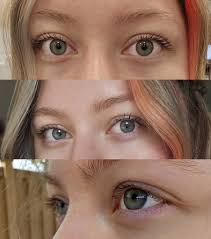 Gray eyes changing color with lighting
