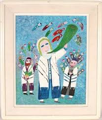 170 Harry Lieberman Blowing The Passover Shofar Lot 170 Jewish Art Art Painting