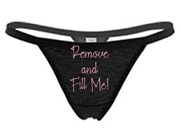 Remove and Fill Me Black Thong Choose Your Text Color - Etsy Sweden