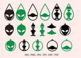 Alien Earrings Svg Ufo Earrings Clipart Graphic By Redcreations Creative Fabrica