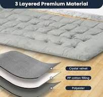 Mecale Comfort Plush 3 in. Cot Size Crystal Velvet Polyester Breathable  Multipurpose Memory Foam Mattress Topper VAKD1622
