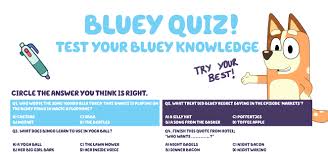 Have fun making trivia questions about swimming and swimmers. Bluey Super Quiz Bluey Official Website