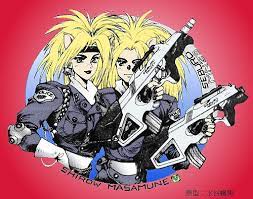 masamune shirow puma twins from new dominion tank police character art cartoon anime
