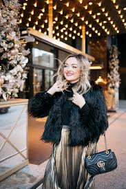 Luxe pleated silk queen dust skirt. Black Turtleneck Faux Fur Gold Pleated Skirt Bows Sequins