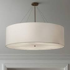 Textile Classic 48 W Bronze White Drum Pendant Light 85v06 Lamps Plus