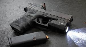 Hunting Lights Tactical Led Flashlight W Green Laser Sight Fits Glock 17 19 21 22 23 Pistols Hunting Equipment Hunting Lights