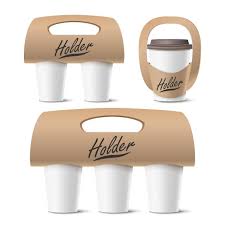 Coffee Cups Holder Set Vector Realistic Mockup Empty Packaging For Carrying One Two Three Cups Hot Drink Take Away Cafe Coffee Cups Holder Mockup Isolated Illus In 2020 Coffee Cup Design