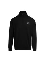 Sandbanks Merino Wool Quarter Zip Jumper - Black
