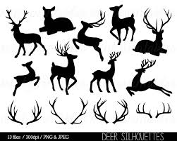 Black And White Deer Clipart Images Deer Clipart Deer Silhouette Clip Art Antler Clipart Antler Etsy Deer Silhouette Silhouette Clip Art Reindeer Drawing