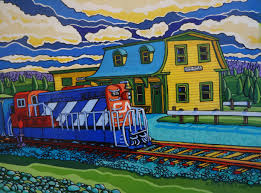 Avondale Train Station Acrylic Painting By Reilly Fitzgerald Canadian Art Canadian Artists Painting