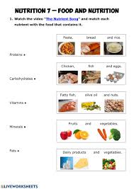 Friday 2 february summer term: Nutrition 7 Food And Nutrition Worksheet