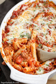 This Baked Ziti Has A Sweet Delicious Sauce Filled With Beef And Topped With Cheese It Doesn T Take Mu Best Baked Ziti Recipe Baked Ziti Recipe Ziti Recipes