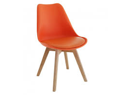 jerry orange dining chair with solid