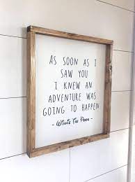 Large Wood Sign As Soon As I Saw You Adventure Winnie The Pooh Home Decor Wood Sign Dis Disney Decor Disney Home Decor Wall Decor Quotes