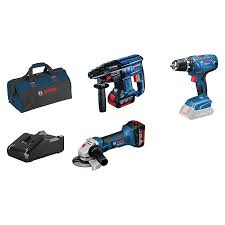 Bosch Professional Maschinen Set Gsr 18v 21 Gbh 18v 20 Gws 18 125 V Li 18 V 2 Akkus 7 Tlg Bauhaus