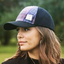 Our Baseball Cap with Harris Tweed is available in 8 colours. Shown here in  Pink/Lilac Check (Colour 34). #baseballcap #cap #harristweed #tweed #gift  #scotland #glenappinofscotland