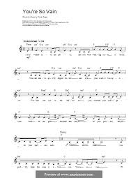 Who was carly simon's hit 'you're so vain' actually about? You Re So Vain By C Simon Sheet Music On Musicaneo