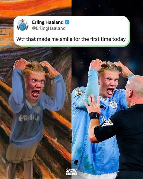 The Scream: Erling Haaland turns into a meme