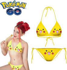 Buy SSJ Womens Sexy Lovely Yellow Pikachu Print 2 Pieces Bikini Set [size S  M] at Amazon.in