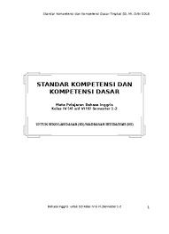 Oct 14, 2019 · download lengkap kompetensi inti dan kompetensi dasar bahasa inggris sd/mi kelas 1 s.d. Sk Dan Kd Bahasa Inggris Kelas 1 2 3 4 5 6 Sd