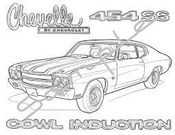 Mike racke has owned several different chevelles and wanted to try something different on his next project but didn't know what. 1970 Chevelle 454ss Cowl Induction Adult Coloring Page Etsy