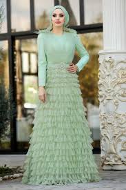 Tesetturlu Abiye Elbise Firfirli Fistik Yesili Tesettur Abiye Elbise 3981fy Tesetturisland Com The Dress Aksamustu Giysileri Moda Stilleri