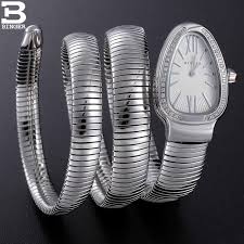 Switzerland Binger Women Watches Luxury Brand Ladies Quartz Watch Snake Shape Sapphire Golden Waterproof Wristwatches B6900 Mode For Kvinnor Mode Kvinnor