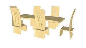 The six dramatically shaped chairs are comfortably molded to provide a bit. Modern Dining Table And Chair Set Detailed 3d Warehouse