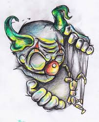 Nice black and white dice and evil jester tattoo design. Evil Clown Tattoo Designs Top X3cb X3eevil X3c B X3e Puppet X3cb Evil Clown Tattoos Wolf Tattoo Design Clown Tattoo