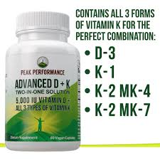 Our vitamin k formula promotes both bone & arterial health. Advanced Vitamin D 5 000 Iu All 3 Types Of Vitamin K Peak Performance