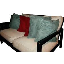 We also own a sears sectional sofa. Ikea Black Wood Frame Loveseat W White Cushions Aptdeco