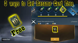 Pubg mobile is the epitome of success when it comes to mobile gaming. 3 Ways To Get Rename Card Free How To Get Free Rename Card In Pubg Mobile Free Name Id Card Youtube