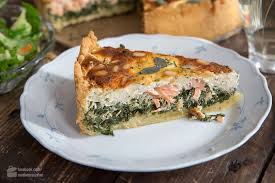 Und zwiebelchen und ein schuss. Lachs Spinat Kuchen Quiche Aus Der Springform Madame Cuisine