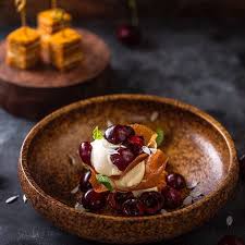 Cherry Honey Cake And Sour Cream Ice Cream At Restaurant White Rabbit Whiterabbitmoscow By Chef Vladimir Mukhin Food Honey Cake Impressive Dessert Recipe