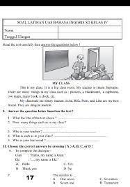 Soal essay kelas 8 bahasa inggris. Soal Dan Jawaban Latihan Pas Bahasa Inggris Kelas 4 Semester 1 Kumpulan Soal Pts Pas Pat Ukk Akm Ujian Sekolahwahana Info
