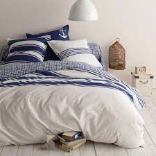 Du beige, du bleu, du blanc et un voilier. Housse De Couette Coton Malo Bleu 3 Suisses