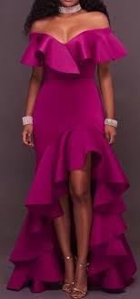 Fuchsia Falbala Slash Neck Women S Maxi Dress Womens Maxi Dresses Women Bodycon Dress Fashion Dresses