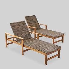 A wide variety of outdoor wood chaise lounge options are available to you, such as general use, design style, and material. Hampton 2pk Acacia Wood And Wicker Chaise Lounges Natural Mixed Mocha Christopher Knight Home Target