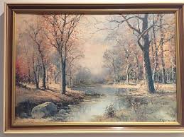 Robert Wood Oil Painting 56 Frame Wall Hanging Art Vintage Retro Antique Robert Wood Paintings Robert Wood Vintage Landscape