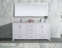 Matching vanity top sold separately can be used on either the left or right side of the vanity top enhances the look of the vanity top 72 Carmela White Single Sink Bathroom Vanity
