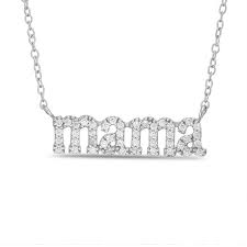 Cubic Zirconia Mama Necklace In Sterling Silver 19 Banter