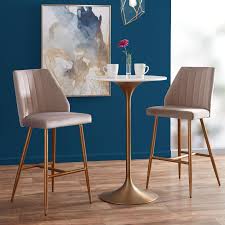 Round Gold And Marble Leilani Tulip Pub Table World Market In 2020 Pub Table Pub Stools Bar Table And Stools