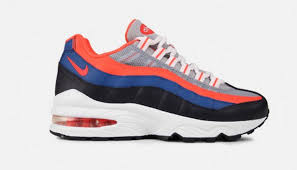 Just In Time For Summer Camp The Nike Air Max 95 Grade School Orange Blue Will Keep You Looking Crisp All Day Long Nike Air Max 95 Kids Sneakers Air Max 95