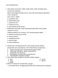 Soal dan jawaban keamanan pangan. Latihan Soal Pengemasan