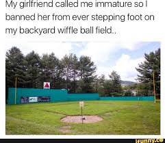 1/4th scale replica of boston's fenway park! My Girfrieno Ca Eo Me Immature Sol Banned Her From Ever Stepping Foot On My Backyard Wiffle Ball Field