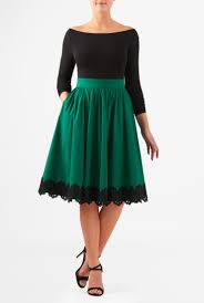 Our Two Tone Mixed Media Dress Is Styled With A Wide Boat Neck Cotton Knit Bodice And A Ruched Pleat Stretch Poplin Skirt With Vestidos Saias Estilos Elegantes