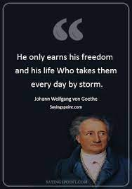 Never make a permanent decision based on a temporary storm. Storm Quotes He Only Earns His Freedom And His Life Who Takes Them Every Day By Storm Johann Wolfgang Von Goethe Sayings Point