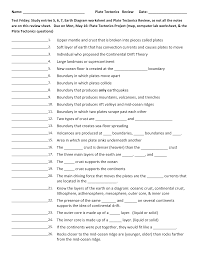 Turngren, minnesota literacy council, 2013 p.9 ged science curriculum science unit 1.6 handout 1 teacher answer key (note, answers may vary) read the information from the passages on plate tectonics to answer the following questions. Tectonic Plate Boundaries Worksheet Answers Printable Worksheets And Activities For Teachers Parents Tutors And Homeschool Families